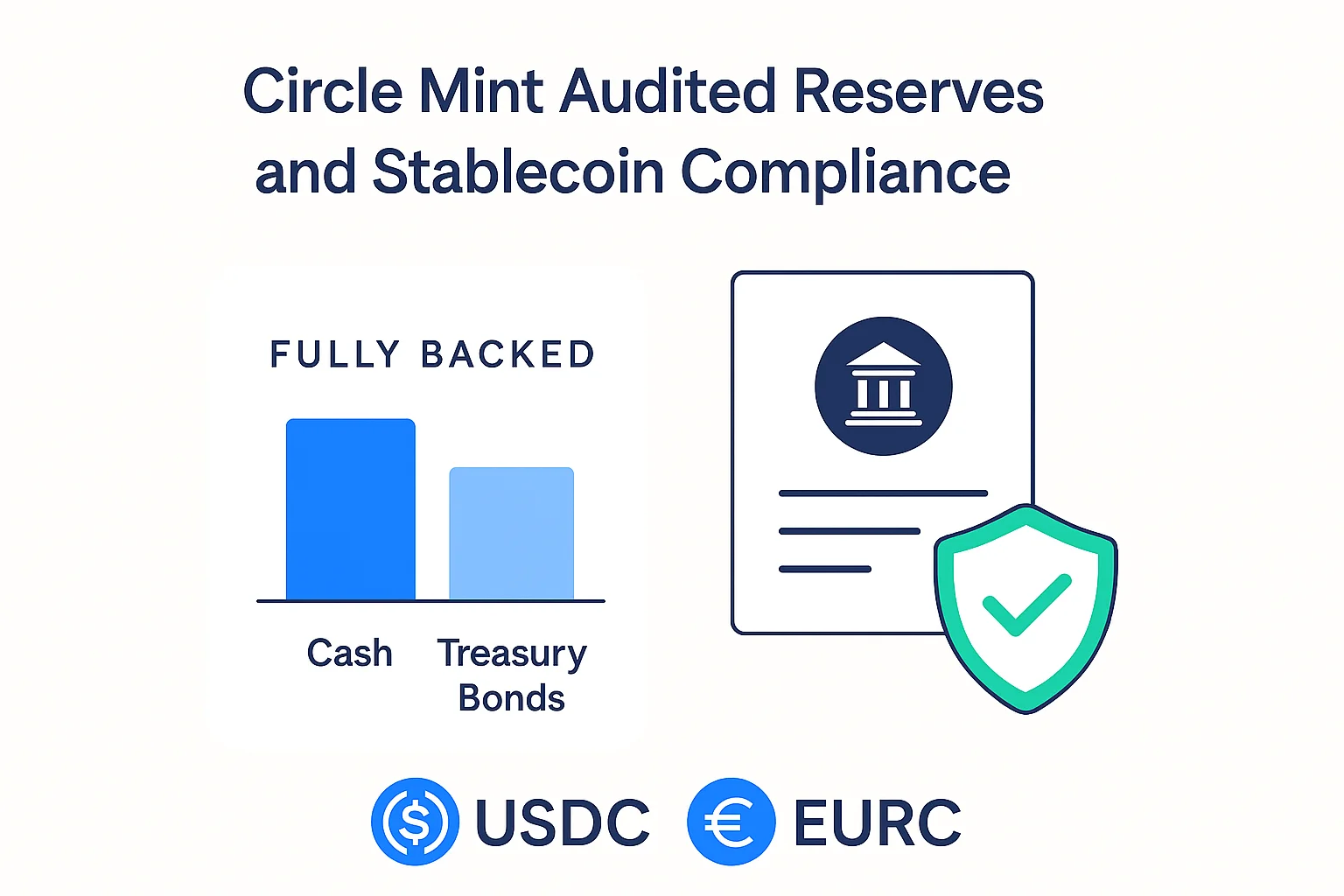  Circle Mint audited reserves infographic supporting UniPayment’s compliant USDC & EURC mint-redeem launch 