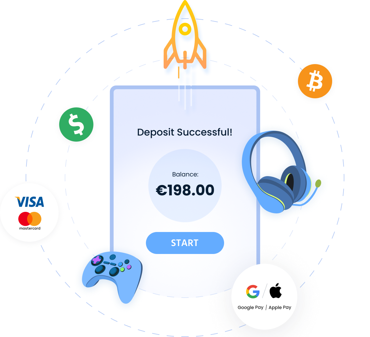 Seamless gaming payment solutions with instant deposits and multi-currency support.