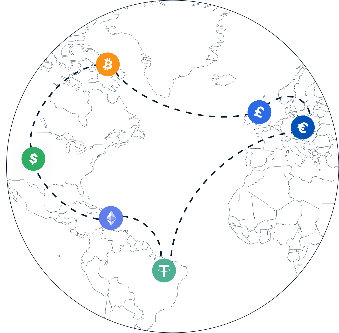 Global real-time settlement for secure cryptocurrency and fiat transactions.