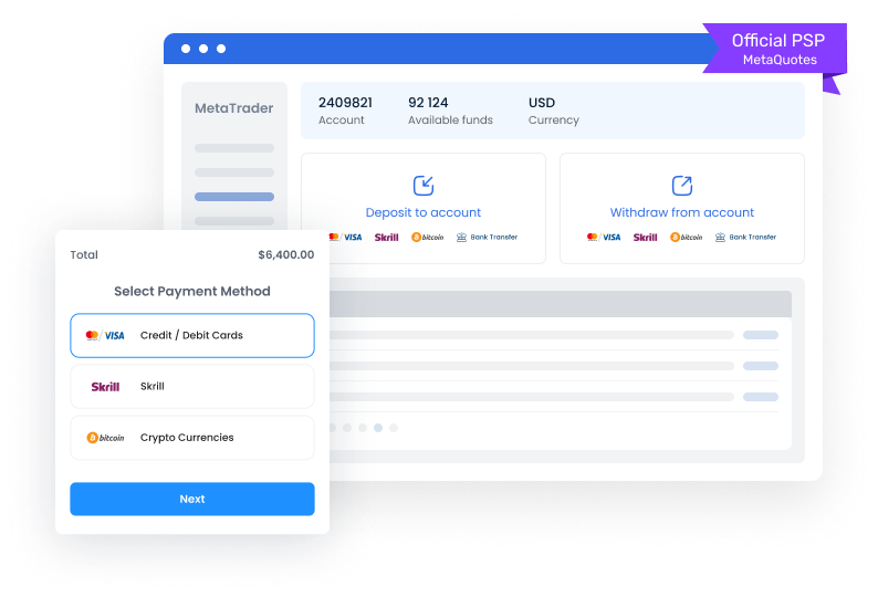 UniPayment integrated as a built-in payment method in MetaTrader 5